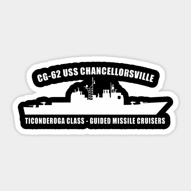 Battleship USS Chancellorsville Sticker by Aim For The Face